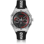 HUGO Analoog horloge '#GRAIL' zwart / zilver / wit