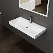 Sanilux Wastafel 60 cm solid surface zonder kraangat wit