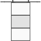 vidaXL Schuifdeur met beslagset 102,5x205 cm gehard glas zwart