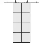 vidaXL Schuifdeur met beslagset 90x205 cm ESG glas zwart