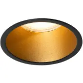 QAZQA Moderne inbouwspot zwart met goud GU10 70mm IP44 - Dept