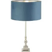 Searchlight Tafellamp Chroom Whitby Met Blauwe Kap