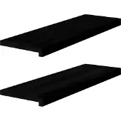 vidaXL Traptreden 2 st 80x25x2 cm massief eikenhout bruin-zwart
