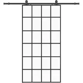 vidaXL Schuifdeur met beslagset 102x205 cm ESG glas zwart