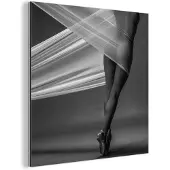 MuchoWow Aluminium schilderij 90x90 cm - Wanddecoratie metaal - Vrouw - Ballet - Dans - Lichaam - Metalen muurdecoratie woonkamer - Decoratie industrieel - Foto op dibond - Industriële accessoires slaapkamer