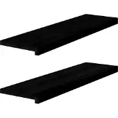 vidaXL Traptreden 2 st 90x25x2 cm massief eikenhout bruin-zwart