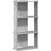 vidaXL Boekenkast 3-laags 60x30x120 cm bewerkt hout betongrijs