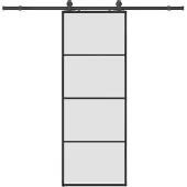 vidaXL Schuifdeur met beslagset 76x205 cm ESG glas zwart