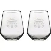 Pasabahce Gegraveerde set drinkglazen 42,5cl Just Married 9 years ago