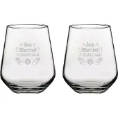 Pasabahce Gegraveerde set drinkglazen 42,5cl Just Married 5 years ago