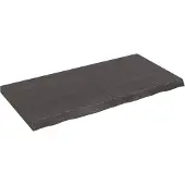 vidaXL Wastafelblad 120x60x(2-6) cm behandeld massief hout donkerbruin