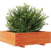 vidaXL Plantenbak 80x80x26,5 cm massief grenenhout wasbruin