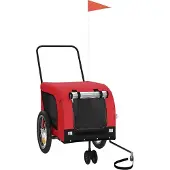 vidaXL Hondenfietstrailer oxford stof en ijzer rood en zwart