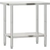 vidaXL Keukenwerktafel 82,5x55x85 cm roestvrij staal