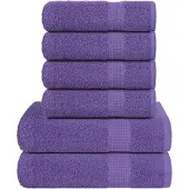vidaXL 6-delige Handdoekenset FROGN 360 g/m² paars
