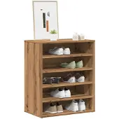 vidaXL Schoenenkast 60x35x70 cm bewerkt hout artisanaal eikenkleur