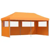 vidaXL Partytent inklapbaar pop-up met 3 zijwanden oranje