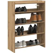 vidaXL Schoenenrek 80x25x61,5 cm bewerkt hout artisanaal eikenkleur