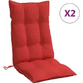 vidaXL Stoelkussens 2 st hoge rug oxford stof rood