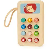 Mentari houten speelgoed telefoon mobiel voor peuters en kleuters.