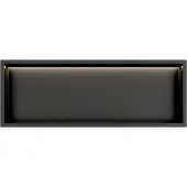 Guido Gusto Mat Zwart RVS Inbouwnis 30x90x7cm met RGB verlichting
