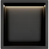 Guido Gusto Mat Zwart RVS Inbouwnis 30x30x7cm met RGB verlichting