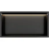 Guido Gusto Mat Zwart RVS Inbouwnis 30x60x7cm met RGB verlichting