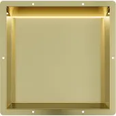 Guido Gusto Mat goud RVS Inbouwnis 30x30x7cm met tegelflens en LED verlichting