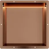 Guido Gusto Copper RVS Inbouwnis 30x30x7cm met tegelflens en LED verlichting