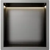Guido Gusto Gun Metal RVS Inbouwnis 30x30x10cm met RGB verlichting