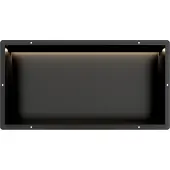 Guido Gusto Mat Zwart RVS Inbouwnis 30x60x10cm met tegelflens en LED verlichting