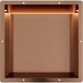 Guido Gusto Copper RVS Inbouwnis 30x30x10cm met tegelflens en LED verlichting