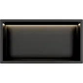 Guido Gusto Mat Zwart RVS Inbouwnis 30x60x10cm met RGB verlichting