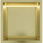 Guido Gusto Mat goud RVS Inbouwnis 30x30x10cm met RGB verlichting