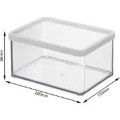 Rotho Loft voedselbewaardozen - met witte siliconenafdichtring - kaasdoos 2,25 liter - transparant