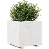 vidaXL Plantenbak 50x50x49,5 cm massief grenenhout wit