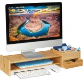 Relaxdays Monitorstandaard, Monitorstijgers, Bruin