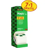 Scotch Value Pack: 7 x Magic Tape, Kartonnen Toren, 19 mm x 33 m + 1 Rol GRATIS