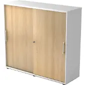 Hjh OFFICE PRO BETA 1753S - Hoogte van de map | 3 OH Wit/Eiken Schuifwandkast Rail handvat (kunststof)