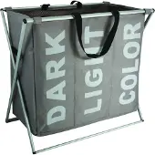Spirella MSV Wasmand Profi- 3x opvang waszak - 40 liter compartimenten - 67 x 38 x 62 cm - aluminium frame - Wasmanden