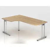 Hjh OFFICE PRO NANO 82 S - 200 x 120 Eiken/Zilver