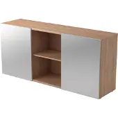 Hjh OFFICE PRO KAPA 1780 | Dressoir | met schuifdeuren - Walnoot/Zilver Sideboard