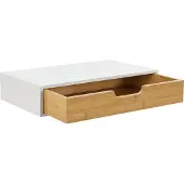 En.casa Wandplank met lade Bokn bamboe 40x24x8 cm wit [en.casa]