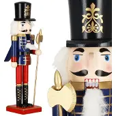 Springos Notenkraker Kerst | 38 cm | Blauw/Rood