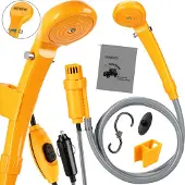 Deuba Campingdouche met Onderwaterpomp Geel Kunststof 12V