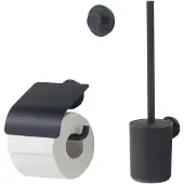 Tiger Urban Toiletaccessoireset - Toiletborstel met houder - Toiletrolhouder met klep - Handdoekhaak - Zwart