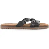 Lazamani Slippers Dames Zwart Leer Maat 36