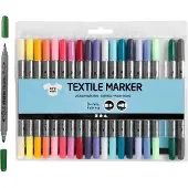 Colortime Textile markers, line 2,3+3,6 mm, additional colours, 20pc/ 1 pack