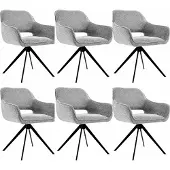 Kick Collection Set van 6 Kick draaistoel Miyo - donkergrijs