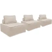 Sweeek Modulaire fauteuils in stof (Set van 3) Crème